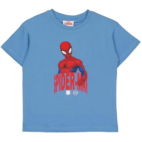 Tee shirt manches courtes licences garçon BLEU SPIDERMAN 8 ANS