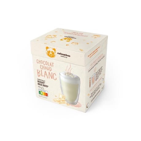 Colombus chocolat blanc compatible dolce gusto x12 -216g
