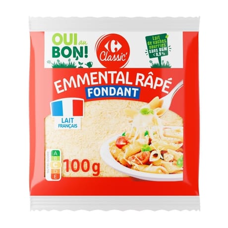 Carrefour Classic' fromage râpé emmental sans omg 100g