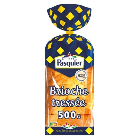 Brioche Pasquier brioche tressée tranchée nature 500g
