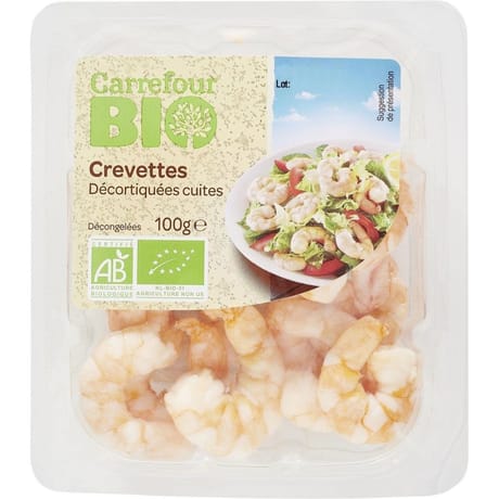 Carrefour Bio crevettes jumbo bio 100g