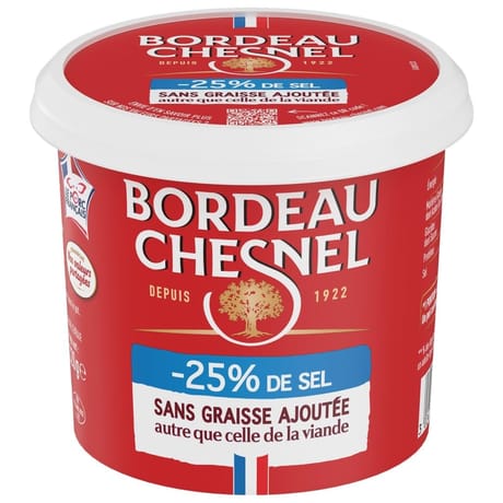 Bordeau chesnel rilletttes du mans pur porc -25% de sel sans graisse ajoutée 220g