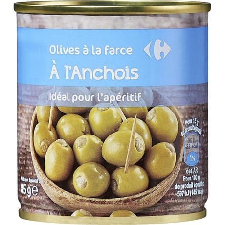 Carrefour classic' olives farce aux anchois 85g