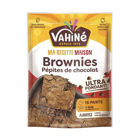 Vahiné brownies pepites de chocolat ultra fondant 310g
