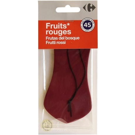 Carrefour désodorisant voiture plaquette parfum fruits rouges