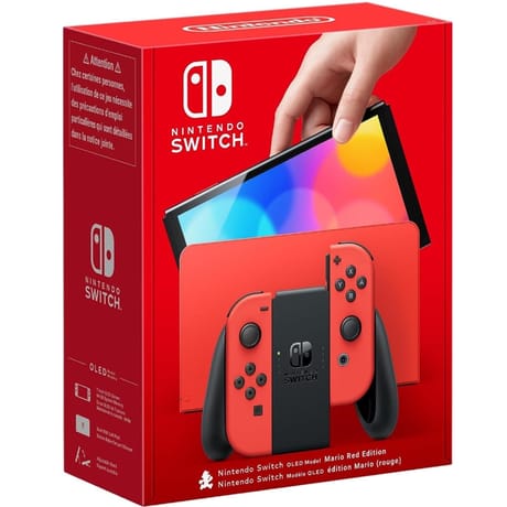 Console switch oled mario rouge