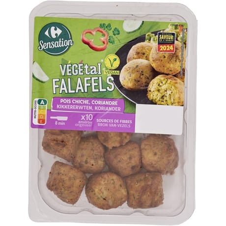 Carrefour sensation végétal falafels pois chice coriandre 200g
