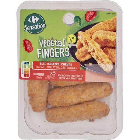 Carrefour sensation végétal fingers blé, tomates, fromages de chèvre 200g