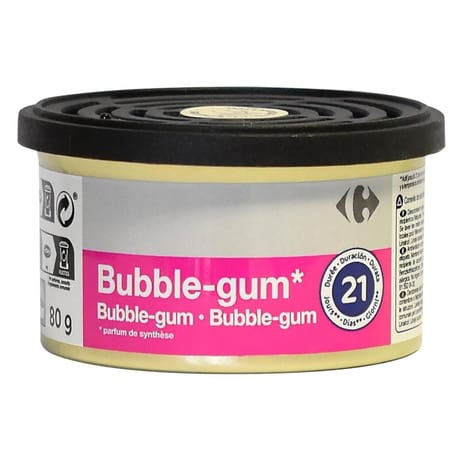 Carrefour désodorisant canette parfum bubble gum