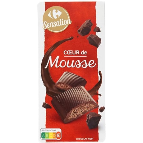 Carrefour sensation tablette de chocolat noir coeur de mousse - 160g