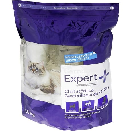 Carrefour expert croquettes pour chat stérilisé au poulet - 1.5kg