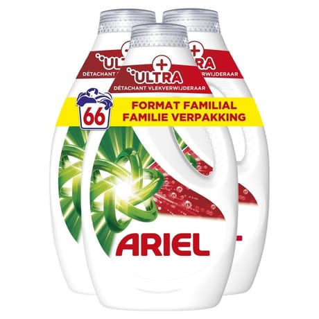 Ariel lessive liquide +ultra détachant 66 lavages 2.97l
