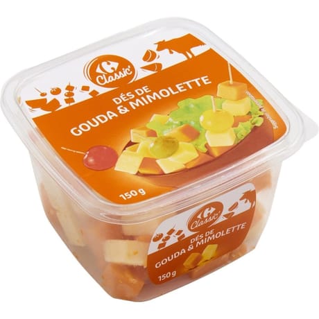 Carrefour Classic' Fromage dés de mimolette et gouda 150g