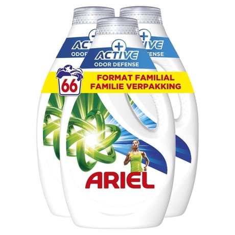Ariel lessive liquide +active odor defense 66 lavages 2.97l