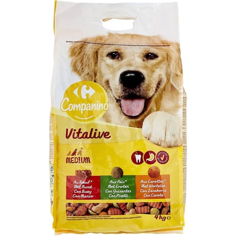 Carrefour companino croquettes pour chien adulte medium au boeuf & aux légumes - 4kg