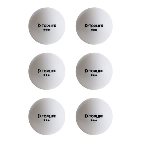 Toplife balles de tennis de table x6 banches 3*