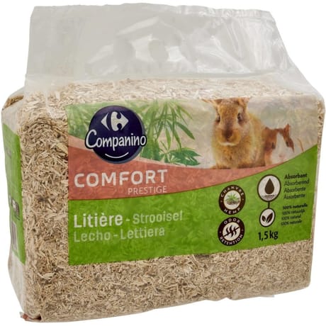 Carrefour litière au chanvre pour rongeur - 1.5kg