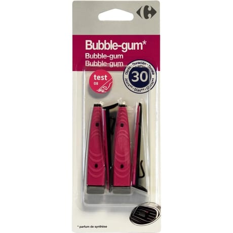 Carrefour désodorisant auto sticks bubble gum