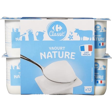 Carrefour classic yaourt nature 12x125g