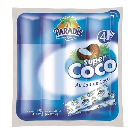 Paradis Glaces 4 berlingots super coco 528g