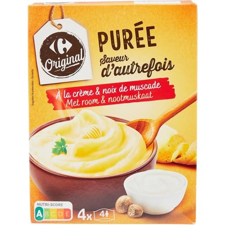 Carrefour original purée saveur d'autrefois x4 - 500g