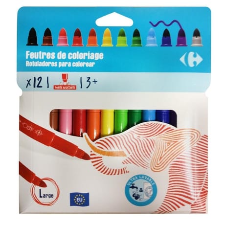 Carrefour feutre pointe large x12