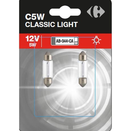 Carrefour ampoule auto x 2 c5w classique light 12V 5W