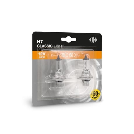 Carrefour ampoule auto x2 H7 classic light 12v 55w + 50% energy