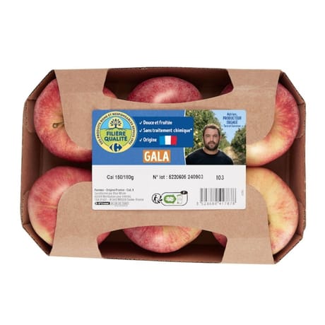 Pomme royal gala barquette 6 fruits agroécologie filière qualité carrefour