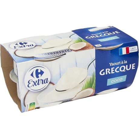 Carrefour extra yaourt à la grecque coco 4x150g