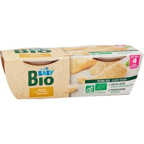 Carrefour baby bio plat bébé panais dès 4 mois 2 x 120g