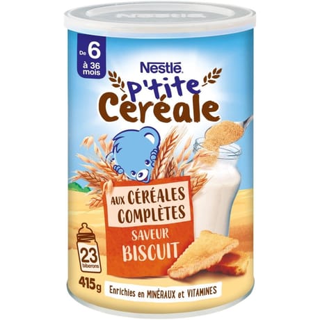 Nestle p'tite cereale biscuit cereales completes 6mois 415g