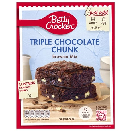 Betty crocker triple choc brownie mix - 415g