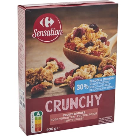 Carrefour sensation céréales crunchy aux fruits rouges 400g