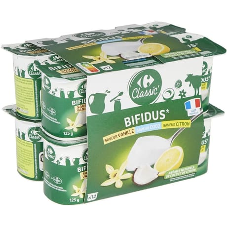 Carrefour classic yaourt bifidus panaché aromatisé 12x125g
