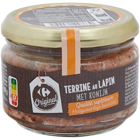 Carrefour pâté terrine au lapin - 180g