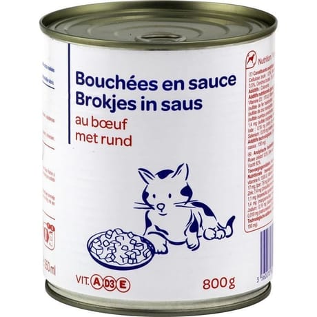 Bouchée en sauce au boeuf pour chat 800g