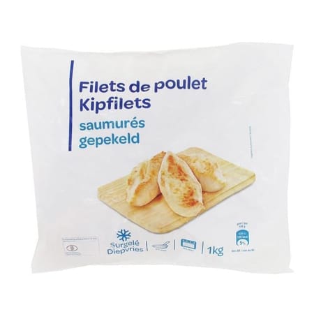 Filet de poulet saumurés surgelés 1kg