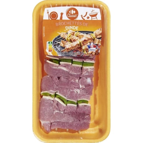 Carrefour classic' brochettes de dinde 380g