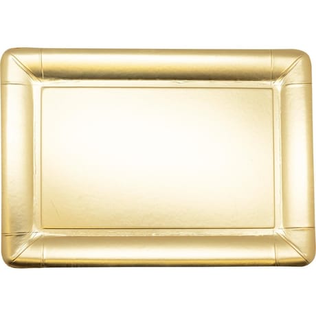 4 plateaux en carton 34x23.5cm or satine