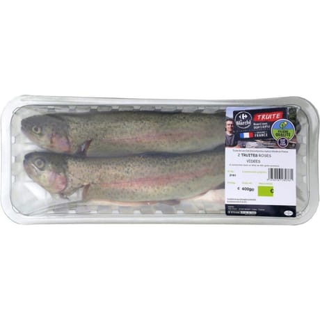 Truites roses vidées FILIERE QUALITE CARREFOUR la barquette de 2 x 180g
