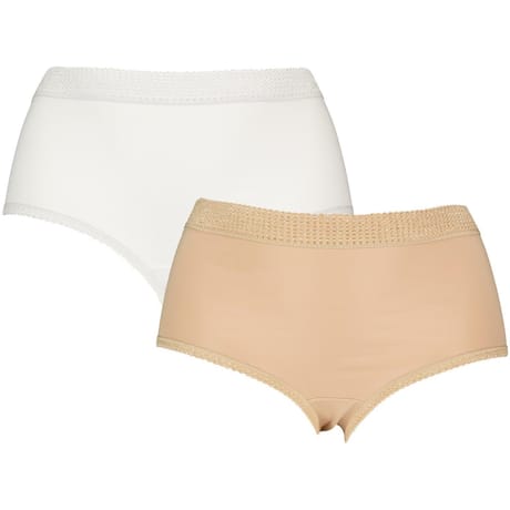 Lot de 2 culottes maxi unies LOT NUDE/BLANC 42/44