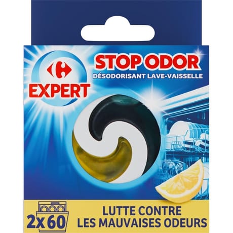 Carrefour expert désodorisant lave vaisselle stop odor x2