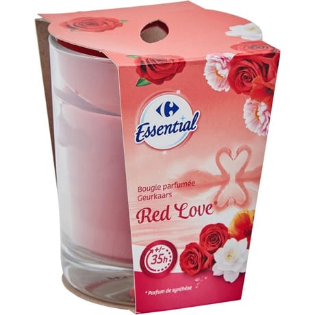Carrefour essential bougie parfumée red love 150g