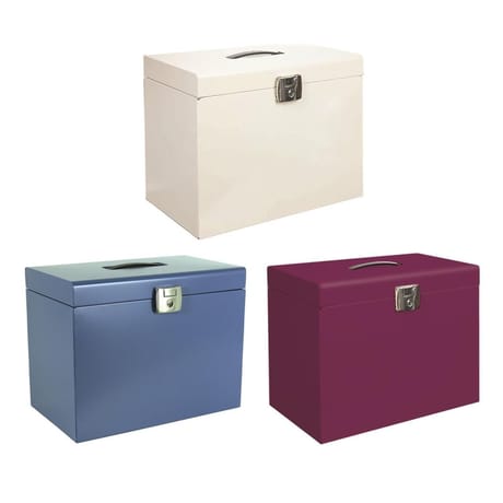 Classeur ménager metal + 5 dossiers bleu dista / terracota / miel