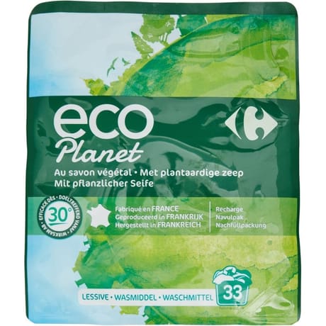 Carrefour eco planet lessive recharge au savon végétal 1.5l