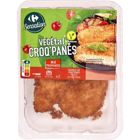 Carrefour Sensation végétal croq'panés blé x2 180g
