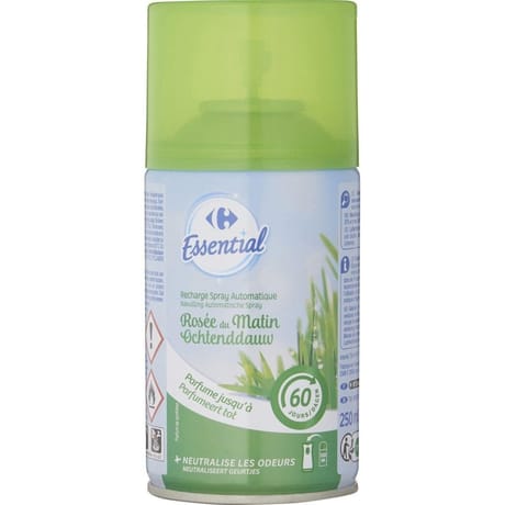Carrefour essential recharge spray automatique rosée du matin 250ml