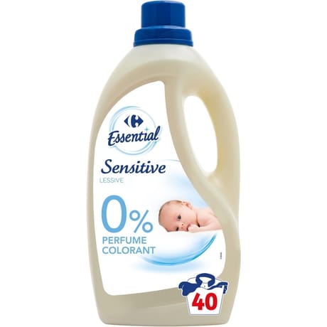 Carrefour essential lessive liquide peaux sensibles 2l