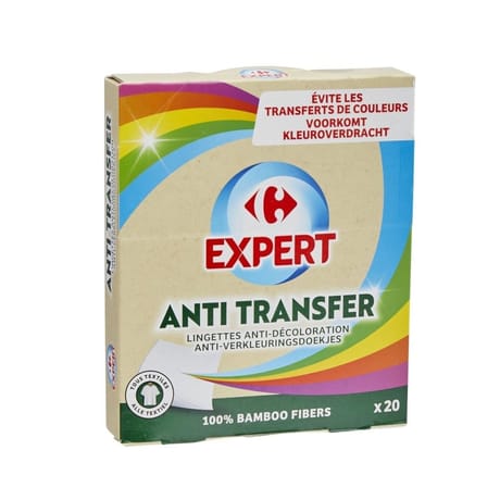 Carrefour expert lingettes anti-décoloration bambou x20